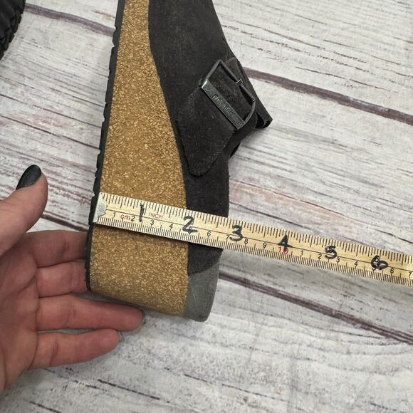 Birkenstock Papillio Fanny Suede Leather Wedge Charcoal Size 40 US 9 - Picture 6 of 11